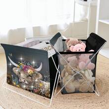 1 Set DIY Mary Sue Our Lady Eyes - Cartoon Vivid Cow & Colorful Boots Diamond Painting Kit, Canvas Material Suitable For Storage Cabinet, Large Space And Good Looking