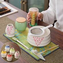日本陶瓷抹茶茶筅架绿茶茶筅碗竹制搅拌器研磨器刷茶具架茶具配件茶具 - 彩色 - 查看 8