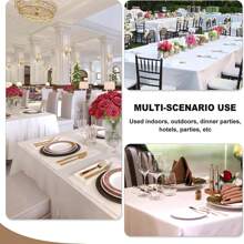 6 Pack Rectangle Tablecloth 60X102 Inch White Table Cloth Stain And Wrinkle Resistant Washable Polyester Fabric Table Cover For Party, Wedding And Banquet Decoration