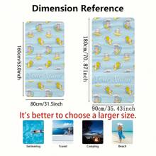 [1 件] 个性化冲浪猫沙滩巾，采用超细纤维制成，多用途毛巾，可机洗，超柔软吸水，旅行、露营、海滩、泳池必备，夏季、节日的绝佳礼物 - 彩色 - 查看 3