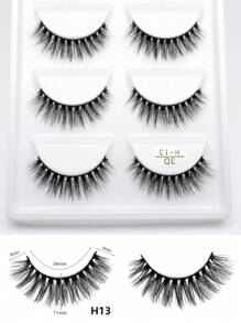 20pcs/Box 3D Natural Fluffy, Dramatic, Luxurious High-Quality False Eyelashes, Soft & Reusable Full Strip Style Lashes, Random Styles
