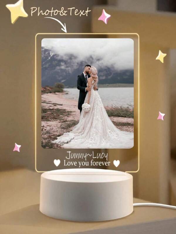 1 Pieza Tablero de decoración con imagen y nombre personalizado Enviar a niños, niñas o amigos Luz de noche LED de ilusión 3D de luz cálida Regalo de cumpleaños Lámpara de escritorio Luz de noche, Día de San Valentín, Decoración del Día de San Valentín, Impresión gráfica, Multifuncional, Ornamental, Reutilizable, Exquisito, de alta calidad, Colorido, Moderno, Personalizado, Regalos ideales para ella, papá, mamá, familia, amigos, salón de té, hogar, jardín, oficina, para aniversarios, para el Día de San Valentín, para el Día de la Madre, para el Día del Padre, para el estreno de la casa, ambiente cálido, renovación otoñal del hogar, decoración navideña