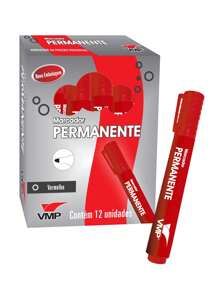 12 Marcador Permanente Vermelho