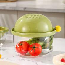 1 chiếc giỏ thoát nước hai lớp, giỏ rửa trái cây và rau củ mini dễ thương cho nhà bếp, đĩa đựng trái cây thanh lịch cho phòng khách - Nhiều màu - Xem 5