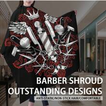 理发师黑色理发围裙理发披肩美发长袍美发外套理发店沙龙配件、返校、旅行度假必需品、女士发饰