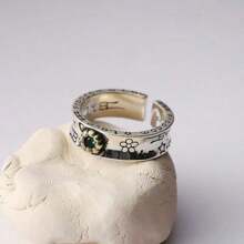 1 件手指单环，闪亮银色防身戒指，男女皆宜，适合学生