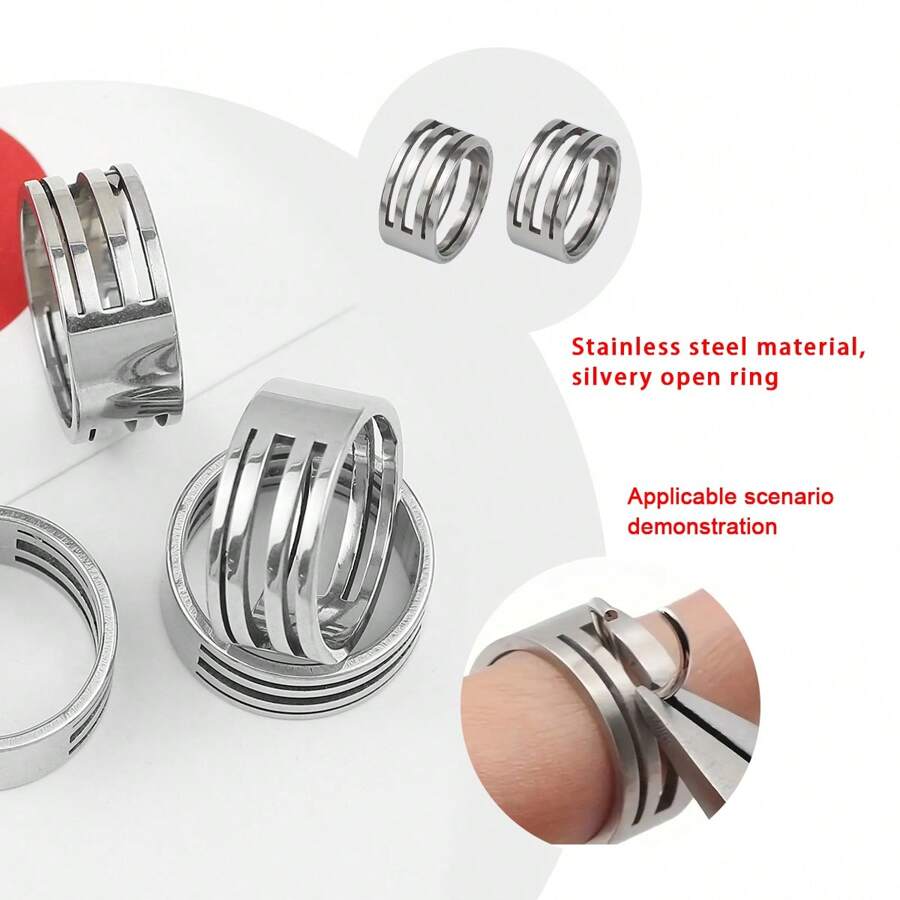 1/2/3/5/10 dụng cụ mở vòng nhảy bằng thép không gỉ, dùng để làm đồ trang sức, thủ công DIY, kìm mũi tròn - Vòng hở bằng thép không gỉ - Xem 1