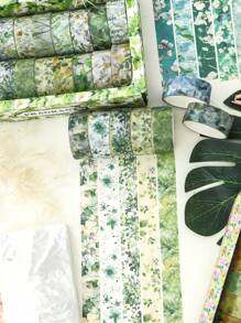 18 Rolls/Box, Vintage Floral Botanical Pattern Washi Tape, Floral Pattern Design Spring Beautification Handbook Decorating Materials, Scrapbook Decorative Paper Tape And Album Border Decoration Masking Tape