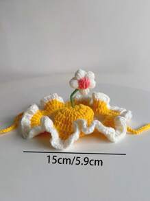 Pet Cat Hat Springfield Flower Cute Headgear Dog Headgear Hand-Woven Decorations