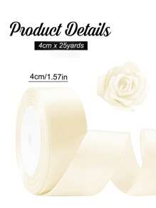 1/2/4 Cuộn Ruy băng satin 4cm tự làm Ruy băng thủ công dùng để làm bó hoa, gói quà, đồ thủ công, làm nơ, trang trí tiệc cưới, ngày của mẹ, tiệc sinh nhật (25 yard/cuộn) - Nhiều màu - Xem 19