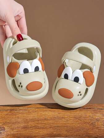 New Cute Cartoon Dog Slippers For Children In Summer, Lightweight, Comfortable, Breathable, Anti Slip, Anti Odor Soft Bottom Home Slippers