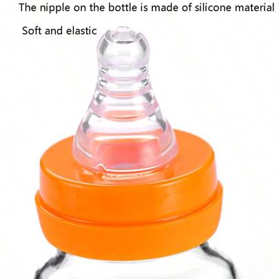 2件/1件婴儿玻璃奶瓶，耐热高达400°C，标准口径，60ml/120ml/140ml/240ml，多阶段喂奶瓶