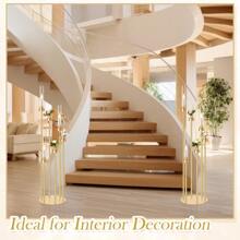 5-Head Candle Holder Set, Electroplated Wedding Aisle Candle Stand, Wedding Decoration For Hotel, Restaurant, Birthday Party, Home