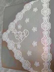 1 pezzo di tessuto con pizzo color avorio, dimensioni 128cm*65cm, adatto per cappelli, elementi decorativi, paralumi, tovaglie, gonne per abiti, accessori per capi di abbigliamento