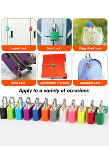 Luggage Lock Padlock, Color Plastic Shell Lock Zinc Alloy Small Lock, Mini Colorful Locks With Keys For Suitcase And Luggage