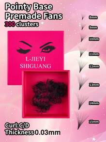 300 شعرة في العلبة، سمك 0.03 مم، لف C/D، 10D/12D/14D/16D/18D/20D/30D/40D، شعيرات ضيقة حادة مسبقة التجميع لتمديد الرموش، سهلة الحمل، طبيعية وناعمة، مناسبة للحفلات والسفر، رموش مستعارة مجموعة مجموعة مفردة، رموش مستعارة