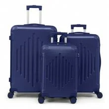 SUNROAD 3pièces avec protections d'angle Valise de voyage , 20/24/28 pouces, coque rigide, roulettes pivotantes à 360 degrés, multifonctionnelle, grande capacité, légère, multicolore à la mode - 3 en 1 Marine - Voir 1