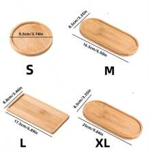 Bandeja de agua de base rectangular de paleta de madera, soporte de lavabo, chasis pequeño redondo, almohadilla de lavabo impermeable, bandeja de bambú - S 4 piezas - Ver 7