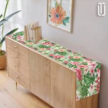 1PC Tropical Table Wheel Palm Leaf Multi Size Table Runner, Summer Flowers Outdoor Dining Table Kitchen Spring Summer Home Party Decoration - stay-05 - View 5