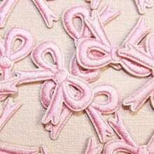20pcs Pink Cute Bow Embroidered Adhesive Patches - Pink - View 6