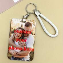 1 件定制双面身份证夹，带挂绳 - 塑料徽章夹 - 耐用、防水、坚固的 ABS 材质 - 适合情侣、护士、教师、学生、办公室、医务人员、母亲节、万圣节、圣诞节、复活节 - 理想的节日礼物