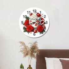 Wedding Mug And Rose, Vintage Wall Clock, Modern Minimalist Decor, Home Decor And Accessories, Gift For Teacher