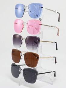 2 套高品质塑料太阳镜收纳盒，眼镜架，太阳镜架，眼镜架，眼镜架，每套 5 副镜架 - 彩色 - 查看 6