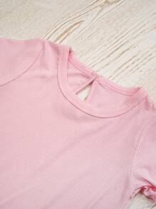 minizone 3件套女婴休闲百搭短袖连体衣套装，夏季 - 彩色 - 查看 3