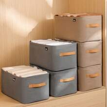 1 pièce Boîte de rangement élégante - Légère, portable et spacieuse. Organisateur de garde-robe avec poignées pour un transport et un rangement faciles - Parfait pour le placard, la chambre à coucher et l'organisation de la maison