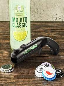 Abridor de botellas con forma de pistola divertida, lanzador, disparador, pistola de juego, abridor de botellas de cerveza creativo para juegos de bebida, familia, fiestas, bares, exteriores, barbacoas. Herramientas divertidas de uso doméstico