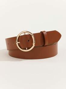 1 chiếc thắt lưng da PU khóa tròn màu đen/trắng/nâu/xanh lá/cam/đỏ, phong cách công sở thường ngày, vừa vặn với váy/quần cỡ lớn, mọi mùa hè, mùa thu, mùa đông, Halloween - Nhiều màu - Xem 4