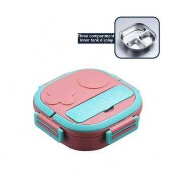 1 件防漏午餐盒，不锈钢隔热水果食品容器带勺子，多隔层密封零食盒，适用于户外野餐、厨房、圣诞礼物、储物容器、圣诞礼物