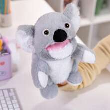 Juguete de peluche suave y lavable de 25 cm/9.84 pulgadas con forma de animales de la jungla, títere de mano para el juego de roles de niños con león, canguro, elefante, jirafa, cerdo, mono, con boca abierta como accesorios de actuación, muñeco de peluche que ofrece a los niños un gran títere de dedo