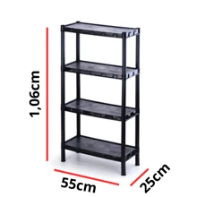 Multipurpose Modular Shelf 4-Tier Organizer - 黑色 - 查看 2