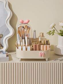 1/2/4/5/20 piezas Cajas de almacenamiento portátiles de moda, estantería con cubierta transparente para aparador, dispensador de gran capacidad para el baño, adecuado para lápiz labial, perfume, brochas de maquillaje, lápiz de cejas, accesorios para el cabello, joyas, decoración del hogar, regalos para la vuelta al cole.