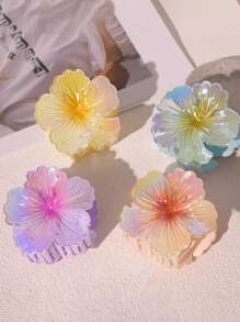4 件/1 件渐变色花朵爪发夹，波西米亚风格海滩发饰，女士发夹发夹发夹发夹发夹，爪夹
