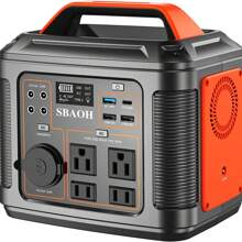 SBAOH 300W Portable Power Station - 296 Wh / 80000 MAh Solar Powered Generator,13 Outputs,Suitable For Home Backup, RV Camping, Emergency Power - Compatible With 60W Solar Panels (No Solar Panels)