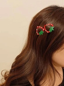 4 件草莓星形发夹，适合小女孩的防损发夹