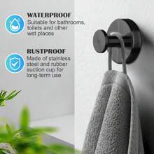 1/4 Stücke Badezimmer Saugnapf Haken aus Edelstahl, Bademantel- und Handtuchhalter, Wandmontage ohne Bohren, wiederverwendbar mit starker Haftung