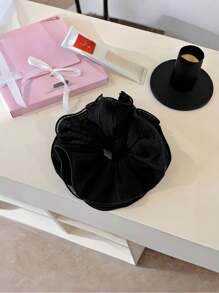 1 Peça Scrunchie Extra Grande Entrançado, Elástico de Cabelo Texturizado Floral de Camadas Múltiplas, Doce e Macio, Estilo Confortável do Início da Primavera, Acessórios de Cabelo, Tiras de Cabelo Scrunchies