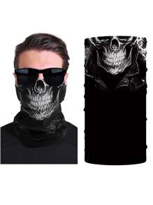 Outdoor Sports Skeleton Pattern Multifunctional Neck Gaiter, Face Mask, Headband - UV Protection, Breathable, Warm, Windproof, Suitable For Fishing, Cycling - Multicolor - View 6
