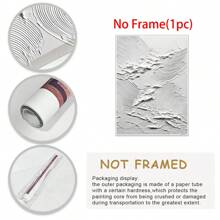 1pc Abstract Ocean Waves Textured Acrylic Painting, Hand-Painted White Wave Art, Frameless, Space & Fantasy Themed, Elegant Wall Decor For Living Room, Entryway, Office, Reception Area