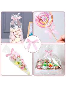 20 件缎带黑色蝴蝶结装饰，预制粉色扭结蝴蝶结，用于礼品包装黑色蝴蝶结，礼品袋派对礼品婚礼装饰 - 彩色 - 查看 6