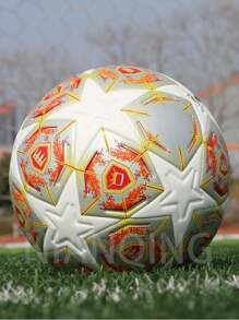 Professional League Soccer Balls, High-Quality PU Leather, Excellent Elasticity, Seamless Heat Bonding Technology, Anti Slip, Wear-Resistant, Easy To Kick, Professional Adult Youth Training Competition, No. 5 Football, Free Ball Needle, Ball Net - Gold - View 9