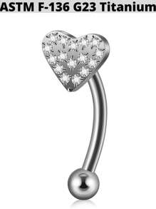 1件钛金蝴蝶耳骨穿孔锆石皇冠眉脐环花朵弧形耳骨杠铃耳骨耳钉穿孔 - 鈦原色 - 查看 12