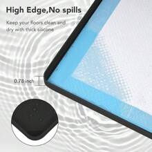 1pc Silicone Dog Puppy Pee Pad Support Stand, 24 X 24 Inch Leak-Proof High Rim, Portable & Easy To Clean, Leakproof Dog Training Mat With Square Tray For Home Floor Protection (Black)