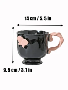 1pc keramische romantische vlinderbeker, hoogwaardige Scandinavische stijl niche creatief ontwerp mok, kantoor koffiekopje, ontbijtkopje, latte/Americano kop, melkkopje, geschikt als cadeau voor vrouwen en gezinnen
