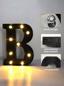 1pc 21.8cm/8.58in Holiday Party Lighting, Christmas Decor Light, Outdoor LED Light, Digits 0-9, Letters A-Z, Christmas Decor Digit Light, Holiday Accessories, Wedding Birthday Party Supplies, Room Scene Decoration - Black - View 8