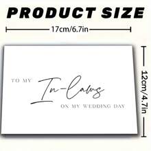 1pc Wedding Card For In-Laws, "TO MY In-Laws ON MY WEDDING DAY", Inviting In-Laws To The Wedding