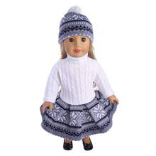 18'' Doll Clothes Outfit Dress Clothes For American Girl Our Generation My Life Doll Christmas Gift - Xám - Xem 1